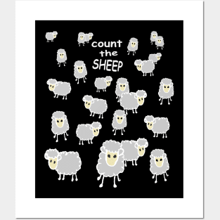 counting sheep, white Posters and Art